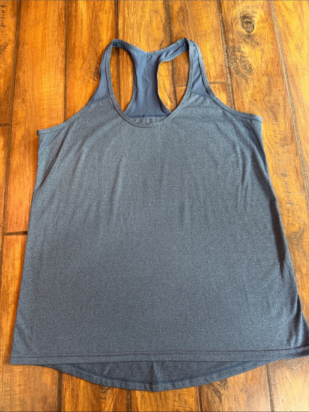 Xersion Like New Heathered Blue Racerback Athletic Tank Top